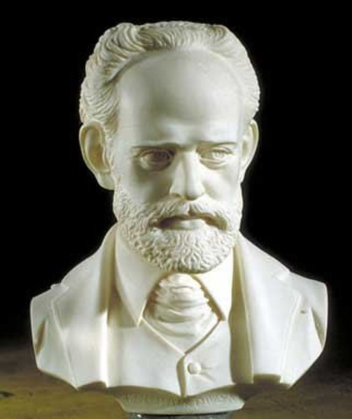 Tchaikovsky Peter Ilyich Marble Bust Close UP of Face Composer